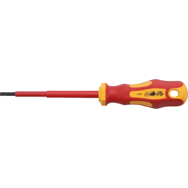 Desarmador Aislado VDE Plano 4 MM 100 MM BGS 4924