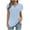 Blue, variant on Women's Summer Tops Trendy Short Sleeve V Neck Criss Cross Pleated Front Casual T Shirts Tunic Tee Blouses