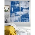thumbnail image 3 of Abstract Mottled Design Sheer Curtains 72 Inches Long 2 Panels Vintage Blue White Gradient Light Filtering Semi Sheer Window Curtains Drapes for Bedroom Living Room 52"x72", 3 of 7