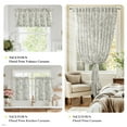 thumbnail image 3 of NICETOWN Grey Cafe Curtains for Small Window, Linen Kitchen Curtains Rod Pocket Vintage Floral Light Filtering Semi Sheer Linen Drapes for Bedroom Bathroom, 26"x24", 2 Panels, 3 of 8