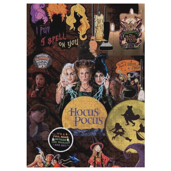 300 PCS Jigsaw Puzzle Hocus Pocus Wooden Puzzle Challenging Game Fun Artwork For Family Friends Gifts