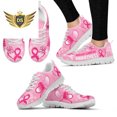 thumbnail image 1 of Zapatillas de tenis ligeras con cordones y antideslizantes para mujer, con estampado de lazo floral rosa y concienciación sobre el cáncer de mama, moda, 1 of 6