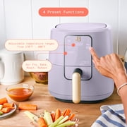 Beautiful 3 Qt Air Fryer with TurboCrisp Technology, EverGood Ceramic Nonstick Coating, Lavender by Drew Barrymore