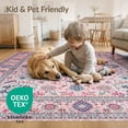 thumbnail image 4 of ODIKA 4'x6' Oushak Boho Medallion With Allover Floral Tracery And Vintage Border Washable Area Rug None Pet Friendly, Non-Shedding for Bedroom, Reading Nook, 4 of 7