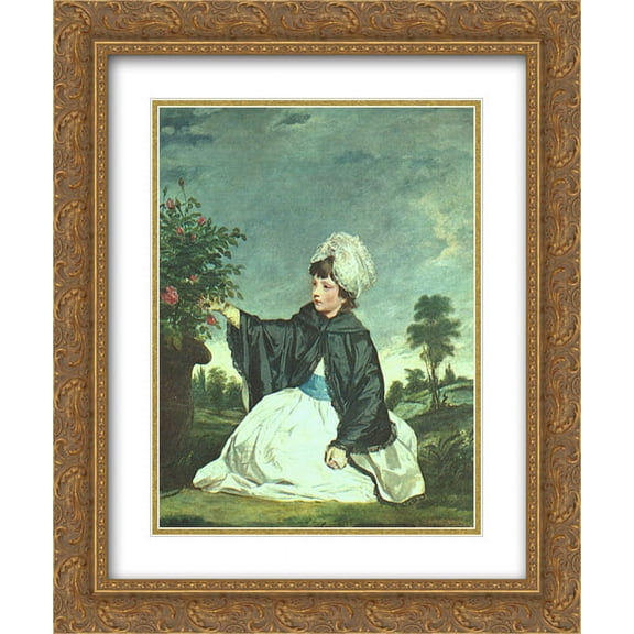 Joshua Reynolds 2x Matted 20x24 Gold Ornate Framed Art Print 'Lady Caroline Howard'