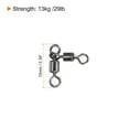 thumbnail image 2 of Uxcell 3 Way Swivel 29lb Copper Fishing Cross Line T Turn Terminal Tackle, Black 60 Pack, 2 of 7