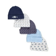 Cribmates Baby Boys' 5-Pack Caps - navy/multi, 0 - 6 months