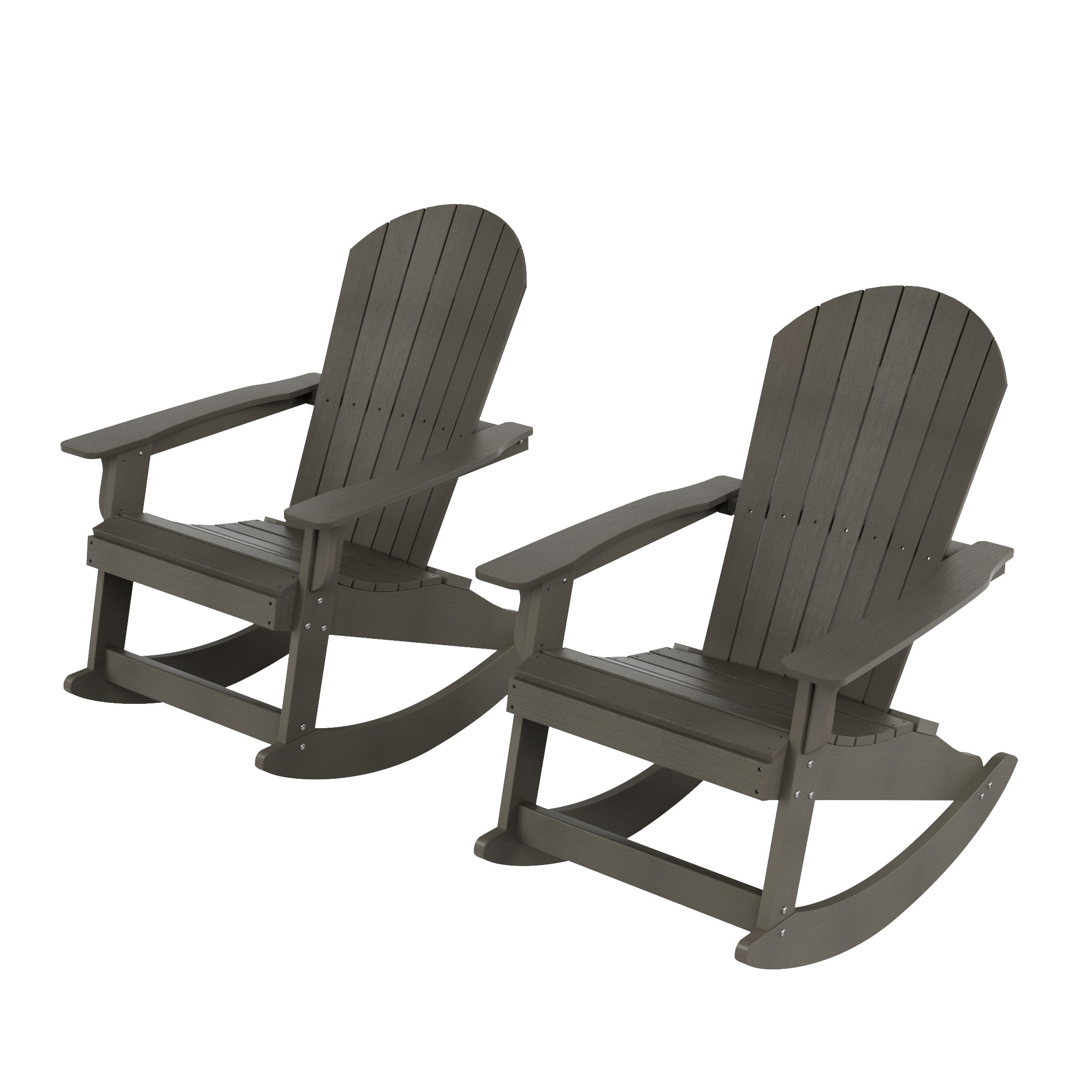 WestinTrends Tuscany HIPS Outdoor Rocking Adirondack Chair (Set of 2), Charcoal Gray