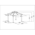 thumbnail image 7 of Sunjoy Missouri Collection 8 ft. x 8 ft. Cedar Framed Gazebo with Brown Steel 2-tier Hip Roof Hardtop, 7 of 7