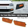 thumbnail image 2 of Pair Car Front Bumper Side Marker Light Housing Marker Lights Cover Accessories Fit for Volkswagen Golf GTI Orange, 2 of 6
