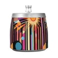 thumbnail image 7 of Yayeee Ashtray with Lid for Cigarette Smokeless Stainless Steel Home Ash Holder, Futuristic Sun, 7 of 7