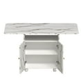 thumbnail image 3 of Folding Dining Table With Storage Cabinet, 6 MovableLeaf Kitchen Table, 47" Space Saving KitchenFor Dining Room Living Room, 3 of 9