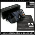 thumbnail image 4 of Xloop Mens Large Shield USA American Flag Print MTB Rectangle Sunglasses Black Blue - Blue Mirror, 4 of 8