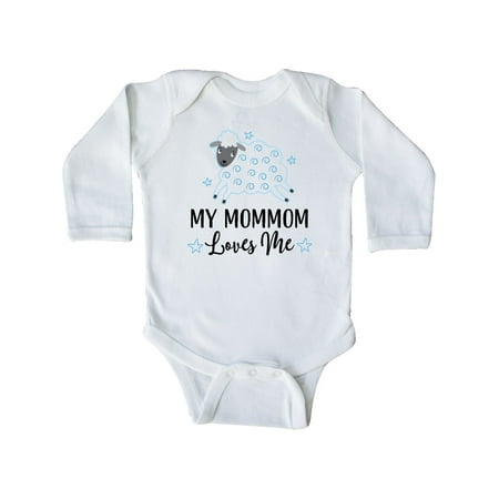 

Inktastic My MomMom Loves Me Baby Boy Lamb Outfit Gift Baby Boy Long Sleeve Bodysuit