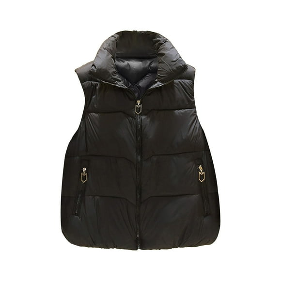 EGNMCR Puffer Vest Women, Sleeveless Parkas for Women,Women Sleeveless Hood Winter Puffer Vest Outwear Fashion Women Pocket Coat Long Jacket Winter Sleeveless Down Cotton Waistcoat Women Coat