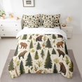 thumbnail image 2 of Homewish Jungle Bear 7 Pieces Bedding Comforter Set,Wild Animal Full Bedding Set,Rustic Pine Tree Fitted Sheet Flat Sheet For Boys Teens,Ultra Soft Home Decor Reversible, 2 of 8