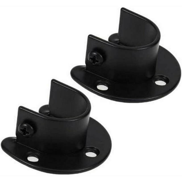 2 piezas de soporte para barra de ropa montado en la pared, soporte para barra de cortina, enchufe para barra de cortina de ducha para barra de ropa de 1,26 "de diámetro