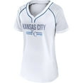 thumbnail image 2 of Women's Fanatics White Kansas City Royals Play Calling Raglan V-Neck T-Shirt, 2 of 3