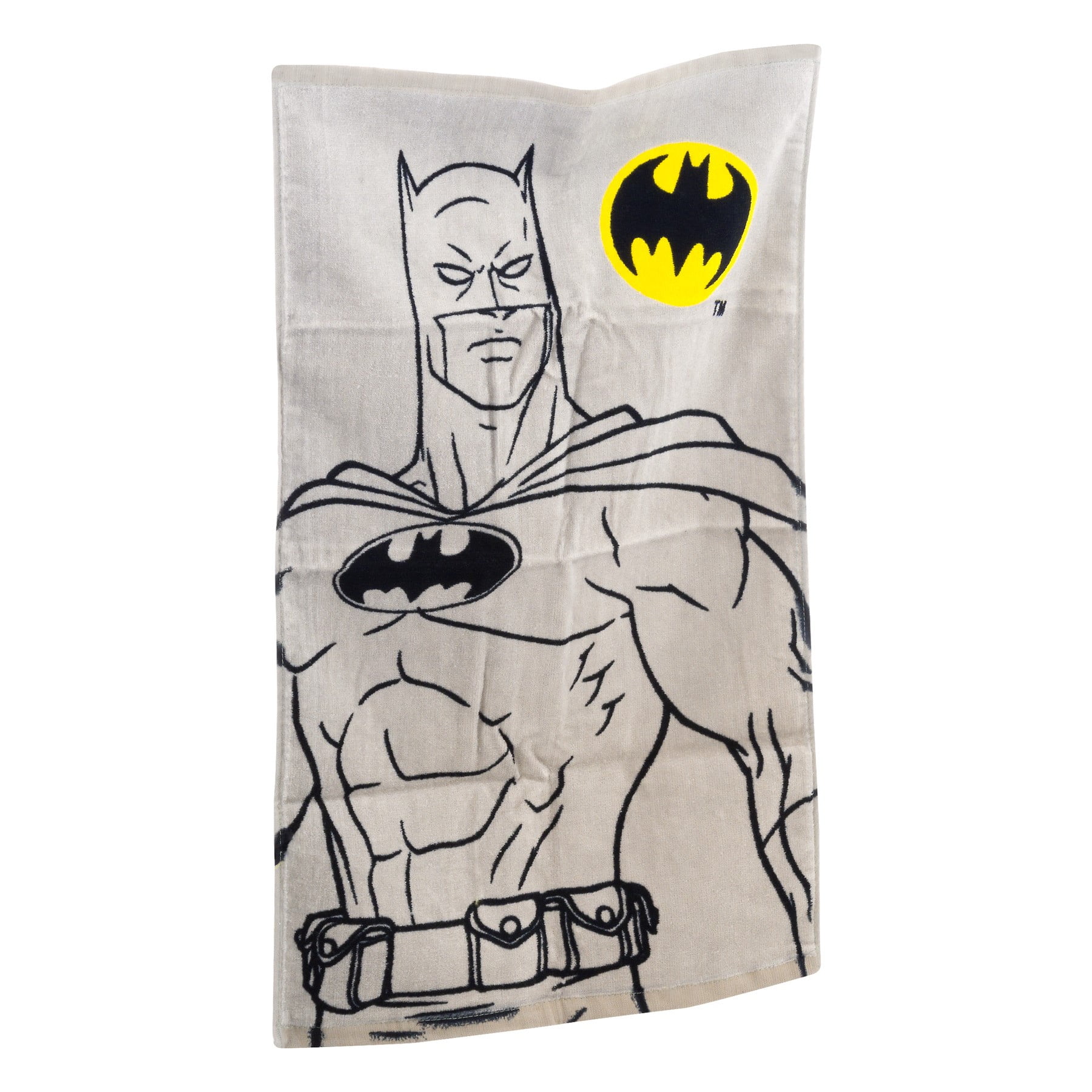 Warner Bros Batman Soft Cotton Terry Bath and Beach Hooded Towel Wrap 24/” x 50/” Black//Grey