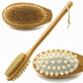 thumbnail image 1 of Cepillo corporal de bambú para exfoliar la espalda - Cepillo de ducha con cerdas naturales de jabalí y mango largo - Exfolia la piel y combate la celulitis - Para uso en seco o húmedo, 1 of 6