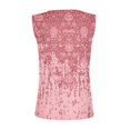 thumbnail image 5 of ICHUANYI Clearance Womens Tank Summer Printed Buttons Sleeveless V-Neck Casual Blouse Button Tunic Tops(Pink, M) ICHUANYI WER2023081015100, 5 of 5
