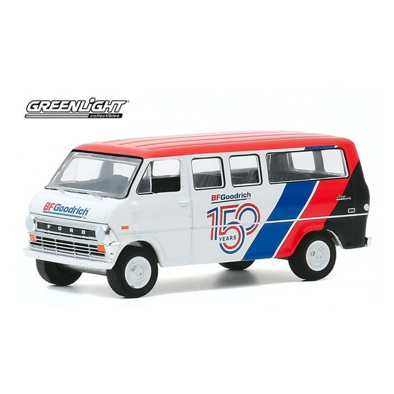 1971 Ford Club Wagon Bus, BF Goodrich - Greenlight 41110/48 - 1/64 scale Diecast Model Toy Car