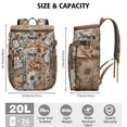 thumbnail image 4 of Rustic Country Wildflower and Bee Artwork Backpack Cooler, Waterproof Botanical Lunch Bag with Bright Colorful Design, Suitable for Camping, Hiking, Office, 4 of 6