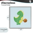 thumbnail image 4 of Stupell Industries Contemporary Baby Dino & Basketball Gray Framed Giclee Art, 17 x 17, by Lucille Price, 4 of 8