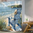 thumbnail image 3 of Summer Beach Coastal Shower Curtain Blue Sea Ocean Landscape Scenery Hawaii Waves Seaside Bathroom Accessories Set Decor Beachy Recliner Chair Waterproof Fabric 12 Hook-60"W x 72"L (Pack of 1), 3 of 7