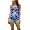thumbnail image 2 of MAWCLOS Débardeurs pour Femmes Gilet Camouflage T-Shirts Sans Manches Basiques pour Usage Quotidien Blouse à Col Rond Bleu Pâle L, 2 of 5