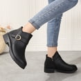 thumbnail image 4 of NECHOLOGY Botas Mujer Adulto Femenino Zapatos Botines para mujer Zapatos de mujer Botas de tacón grueso Cremallera de moda Suela Botas casuales cómodas (Black, 8.5), 4 of 7