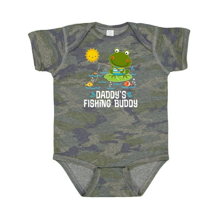 

Inktastic Daddys Fishing Buddy Cute Frog Gift Baby Boy or Baby Girl Bodysuit