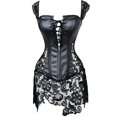 thumbnail image 1 of Faux Leather Corset Dress Overbust Plus Sizes Goths Black, 1 of 5