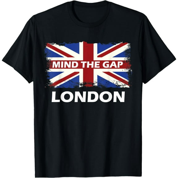 Mind The Gap Union Jack T-Shirt London Flag British Britain mens t shirt，black，women，funny，misfits，men，journey，t-shirt
