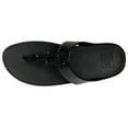 thumbnail image 3 of FitFlop Womens Fino Beadie Button Metallic Toe Post PU Microfibre Metallic Black Sandals 8 US, 3 of 4