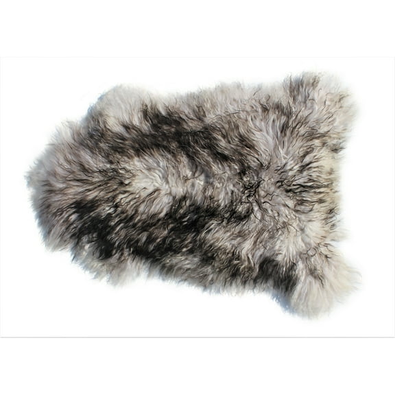 Salvani Genuine Icelandic Sheepskin Rug Throw – shade of grey - curly pile