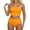 Orange, variant on Daznico Women's Strapless Bikini Set Off The Shoulder Two Piece Swimsuit High Waisted High Slit Swimsuit,M