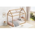 thumbnail image 6 of Twin Size Wooden House Bed in Wood Color, Easy to Assemble and Durable, 6 of 15