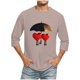 thumbnail image 5 of Camisas de Manga Larga para los Hombres Día de San Valentín Impresión Cuello Redondo Moda Casual, Mezcla de Poliéster de Lino de Algodón para Primavera Verano, 5 of 8