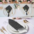 thumbnail image 2 of Cloth Napkins Set of 8 - 20x20 Inches, Ombre Waves Washable Reusable Table Napkins, Abstract Art Gradient Black Modern Soft & Absortbent Dining Napkin for Party Wedding Hotel Restaurant, 2 of 8