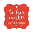 thumbnail image 1 of Darling Souvenir Personalized Fancy Frame Paper Tags Wedding Sparklers Let Love Sparkle Custom Hang Tags-Red-50 Tags, 1 of 1