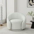 thumbnail image 6 of UIXE Swivel Barrel Accent Chair Set of 2, 360° Small Round Sofa Chair, Comfy Modern Reading Armchair for Living Room Bedroom, White, 6 of 6