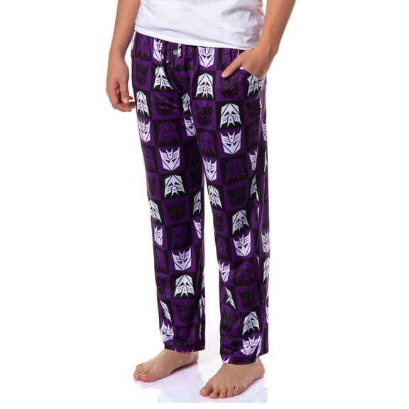 Transformers Men's Decepticon Logo Tile Print Lounge Sleep Pajama Pants
