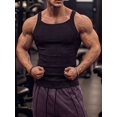 thumbnail image 4 of Men'S Square Neck Ribbed Slim Fit Sports Tank Top Black S, 4 of 9