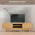 thumbnail image 4 of Tolead 59" Mid - Century Modern TV Stand – Natural Wood Low Profile Media Console with Sliding Fluted Doors for 55/60/65 Inch TVs, Stylish Entertainment Center for Living Room & Bedroom, 4 of 6