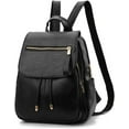 thumbnail image 1 of Backpack Mini Backpack PU Leather Ladies Rucksack Shoulder Bag Purses Backpack (Black), 1 of 9