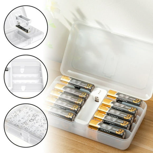 TopLLC Organization and Storage Battery Storage Box Energy Gathering Box Power Measurement Number 5 Battery And Number 7 Battery Plastic Lithium Battery Storage Box Battery storage