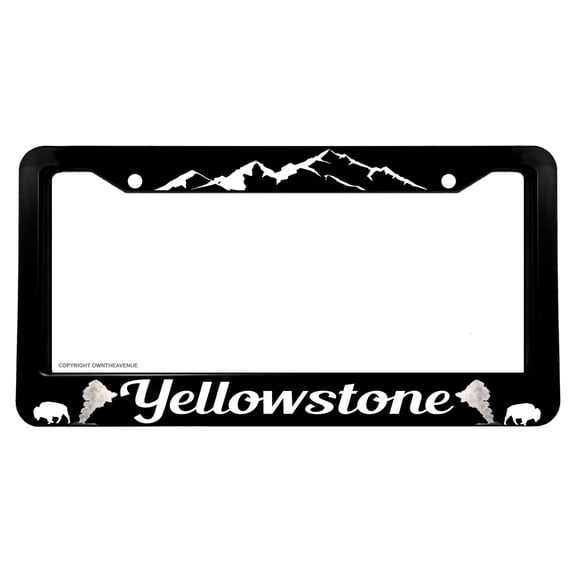 Yellowstone Souvenir Geiser Bison Car Truck License Plate Frame