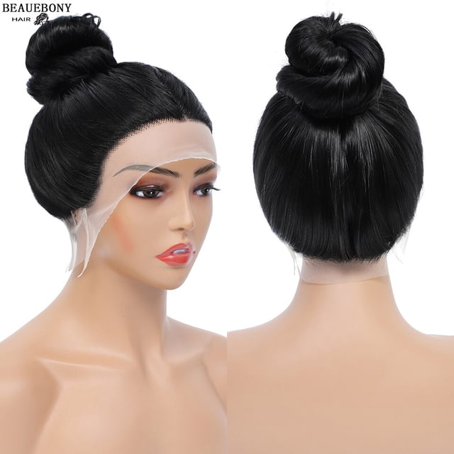 Peluca de encaje sintético para mujer, pelo liso largo marrón degradado, sin pegamento, 360, 13x4, marrón, 360