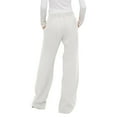 thumbnail image 4 of White Womens Pants Women's Solid Colored Cotton and Linen Button Down Wide Leg Long Pants with Loose Outer Pockets Casual Pants Women, 4 of 6